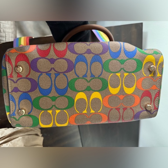 Coach Rowan Satchel In Rainbow Signature Canvas - Picture 10 of 16